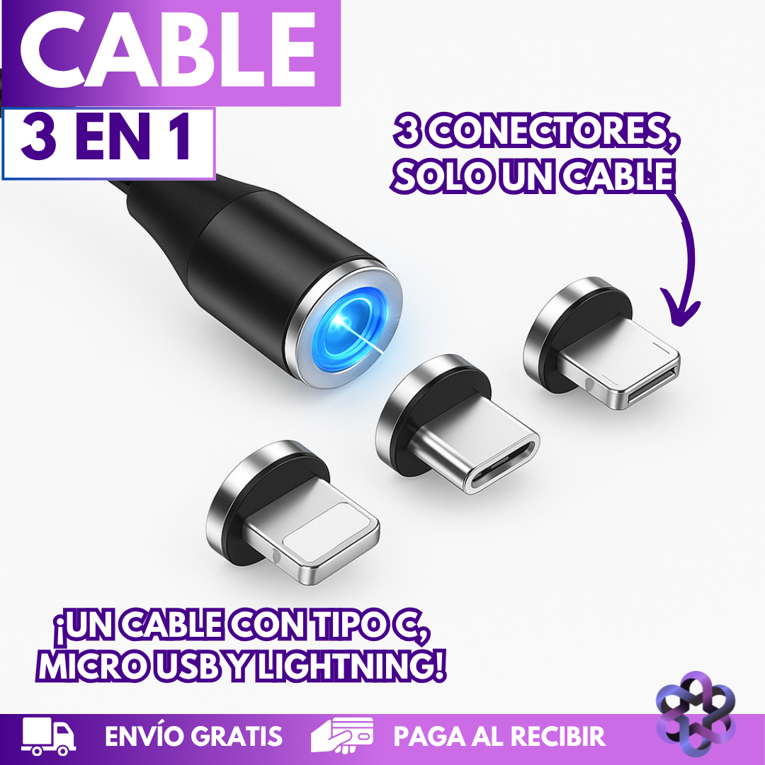 Cable 3 en 1🔌🔋